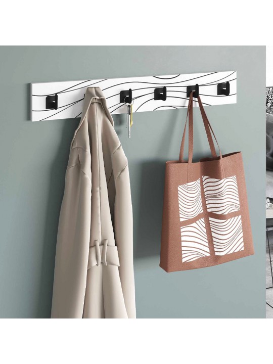 Κρεμάστρα τοίχου Flow Megapap χρώμα λευκό 63x1,8x9,8εκ.