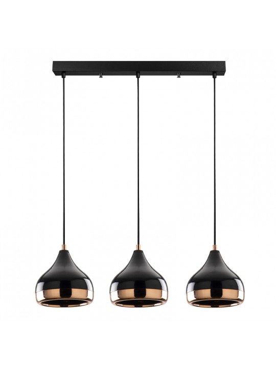 Φωτιστικό οροφής Precious Megapap E27 μεταλλικό τρίφωτο χρώμα μαύρο - bronze 67x17x111εκ.
