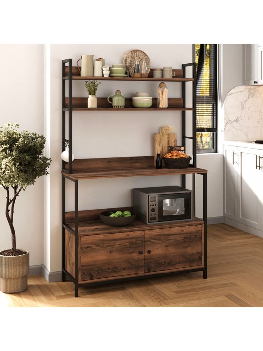 Έπιπλο κουζίνας Severo Megapap μεταλλικό - μελαμίνης χρώμα μαύρο - καπνιστή καρυδιά 101x36x160εκ.