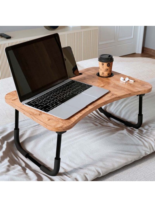 Τραπεζάκι laptop Sedon Megapap χρώμα pine oak 59,2x39,2x26,2εκ.