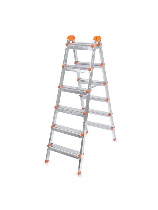 Σκάλα Double Step Perilla μεταλλική 6+6 σκαλοπάτια 137εκ.