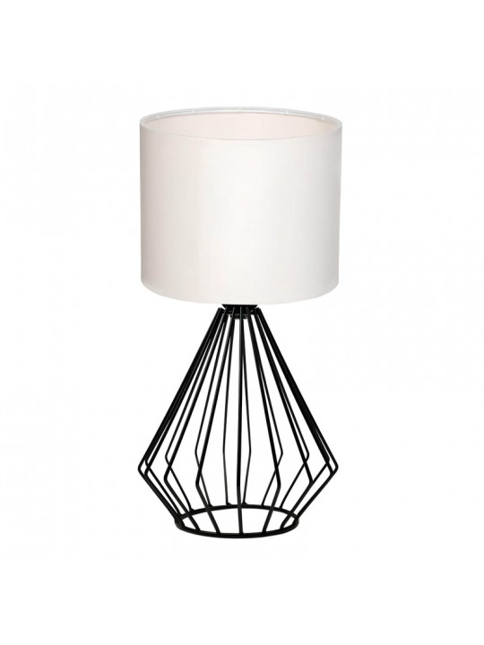Φωτιστικό επιτραπέζιο Aldo Megapap E27 υφασμάτινο - μεταλλικό χρώμα λευκό - μαύρο Φ18x36εκ.