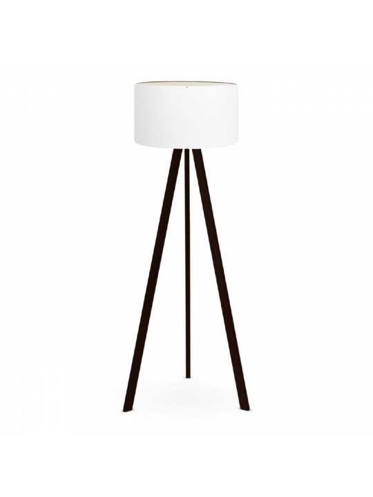 Φωτιστικό δαπέδου Rosling Megapap Mdf/ύφασμα Pvc χρώμα μαύρο - λευκό 38x38x140εκ.