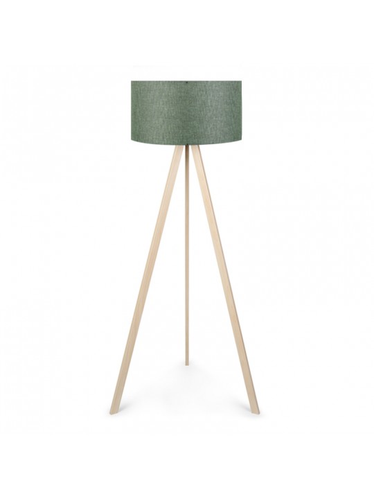 Φωτιστικό δαπέδου Rosling Megapap Mdf/ύφασμα Pvc χρώμα φυσικό/χακί 38x38x140εκ.