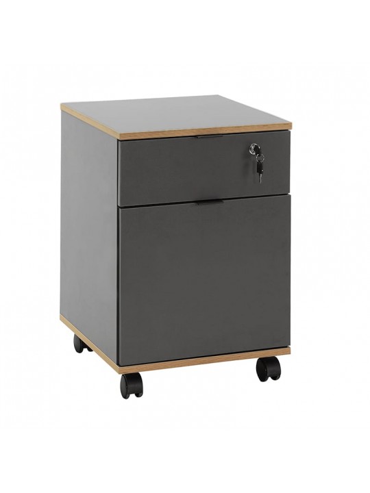 Συρταριέρα γραφείου Rio Megapap τροχήλατη σε χρώμα ανθρακί 41x45x61εκ.