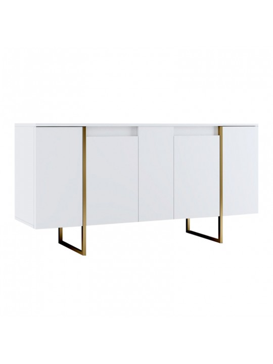 Μπουφές Luxe Megapap χρώμα λευκό - χρυσό 160x35x80εκ.