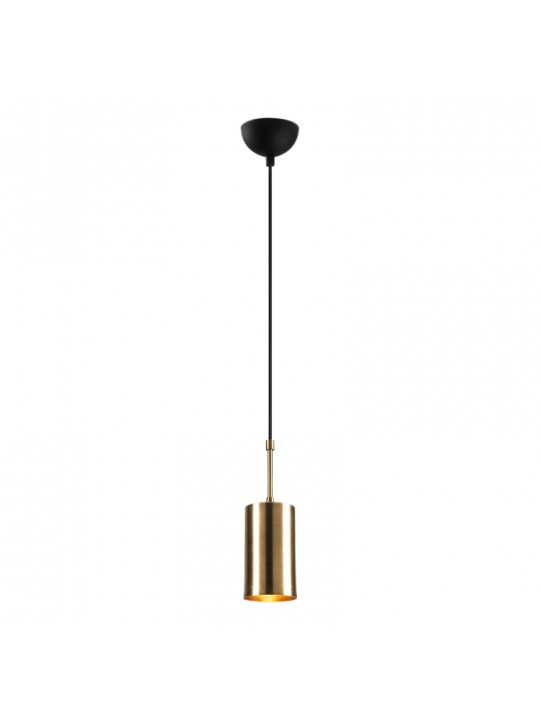 Φωτιστικό οροφής Kem Megapap E27 μεταλλικό μονόφωτο χρώμα χρυσό Φ9x124εκ.