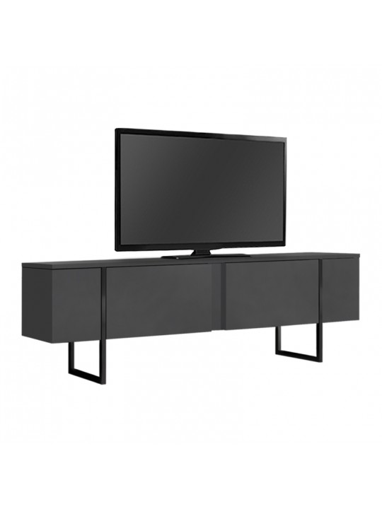 Έπιπλο τηλεόρασης Luxe Megapap χρώμα ανθρακί 180x30x50εκ.