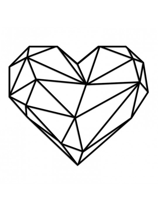 Διακοσμητικό τοίχου Heart Megapap μεταλλικό χρώμα μαύρο 47x40εκ.