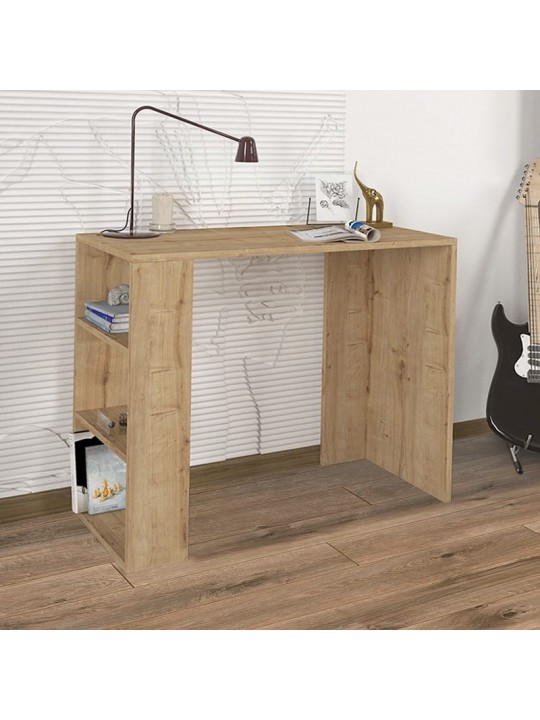 Γραφείο εργασίας Netenia Megapap από μελαμίνη χρώμα sapphire oak 90x40x74εκ.