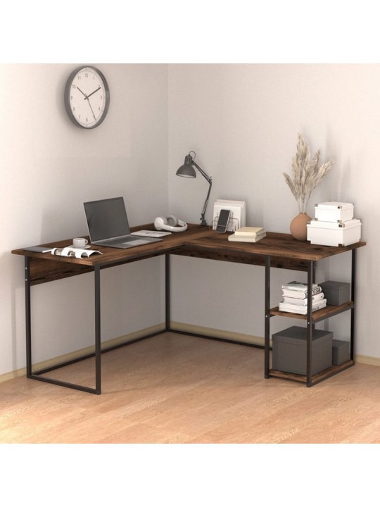 Γραφείο εργασίας Delta Megapap χρώμα καπνιστή καρυδιά 147,8x140x73,8εκ.