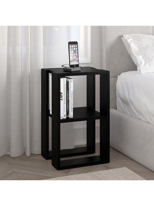 Κομοδίνο - τραπεζάκι βοηθητικό Lonie Megapap χρώμα μαύρο 34x30x55εκ.