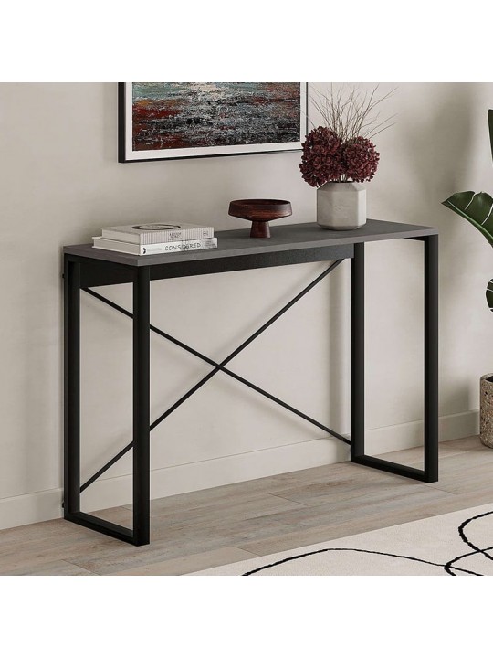 Κονσόλα Archie Megapap χρώμα γκρι ρετρό - μαύρο 110x35x75εκ.