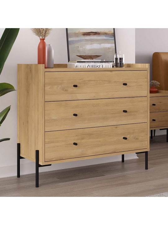 Συρταριέρα Malta Megapap χρώμα sapphire oak 94x40x80,1εκ.