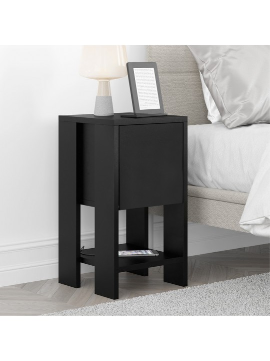 Κομοδίνο Ema Megapap χρώμα μαύρο 30x30x55εκ.