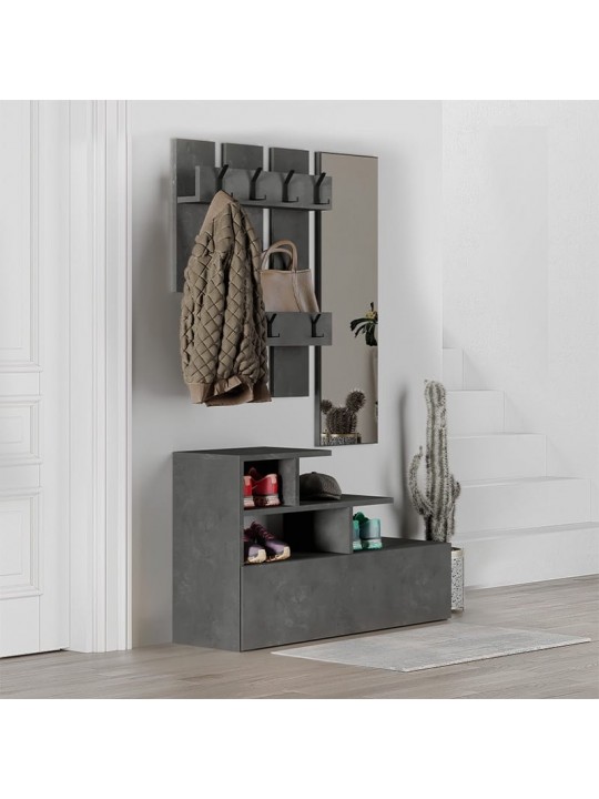 Έπιπλο εισόδου Vesty Megapap χρώμα γκρι ρετρό 100x30x61εκ.