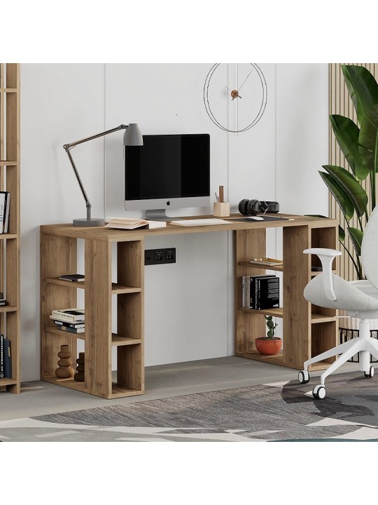 Γραφείο εργασίας Colmar Megapap χρώμα ανοιχτό καρυδί 140x60x75εκ