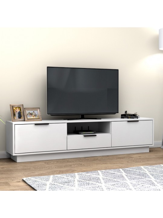 Έπιπλο τηλεόρασης Mensa Megapap χρώμα λευκό 180x35x43cm.