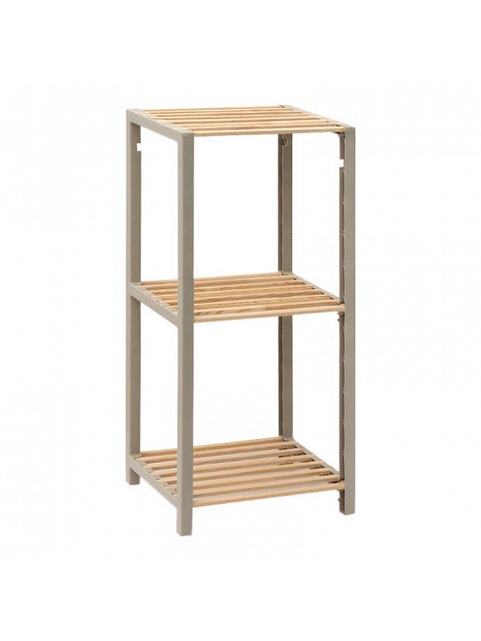 Ραφιέρα δαπέδου - Κομοδίνο ξύλινο - πλαστικό χρώμα φυσικό - μπεζ 37x29x79εκ.