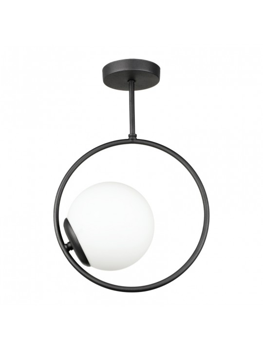 Φωτιστικό οροφής Scoy Megapap E27 μεταλλικό μονόφωτο χρώμα μαύρο Ø26x40εκ.