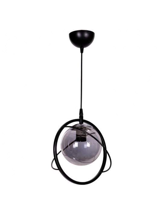 Φωτιστικό οροφής Globe Megapap E27 μεταλλικό μονόφωτο χρώμα μαύρο Ø25x75εκ.