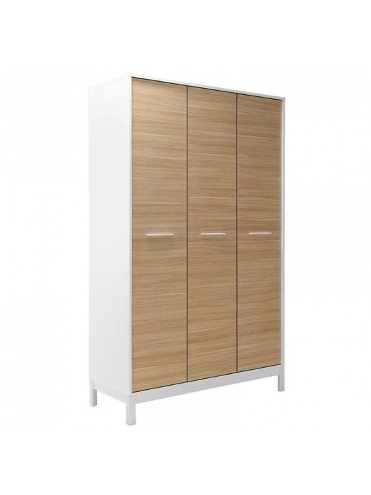 Ντουλάπα ρούχων London Megapap τρίφυλλη χρώμα oak - λευκό 120x52x202εκ.