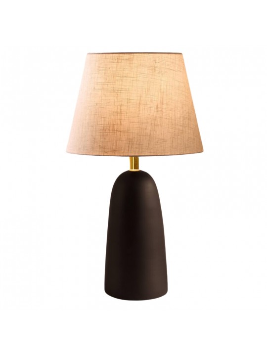 Φωτιστικό επιτραπέζιο Odesa Megapap E27 μεταλλικό - ύφασμα Pvc χρώμα μαύρο - κρεμ Ø14x35εκ.