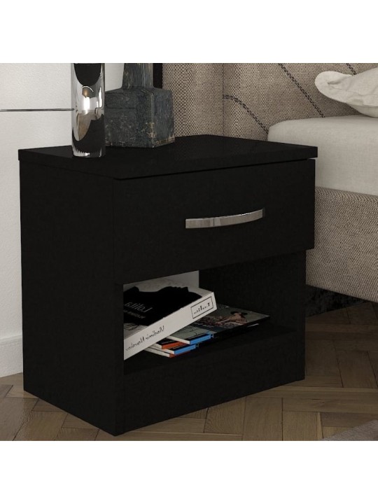 Κομοδίνο Lube Megapap χρώμα μαύρο 40x28,2x40εκ.