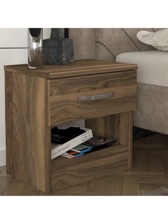 Κομοδίνο Lube Megapap χρώμα καρυδί 40x28,2x40εκ.