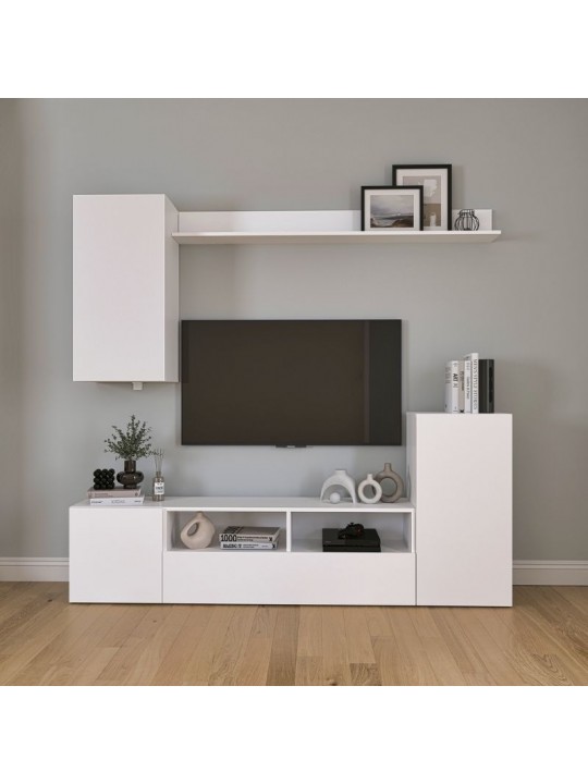 Σύνθεση τηλεόρασης Rodos Megapap χρώμα λευκό 210,2x36x90,4εκ.