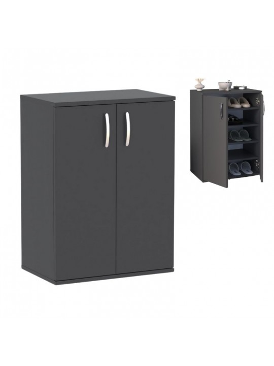 Παπουτσοθήκη - Ντουλάπι Manolo Megapap χρώμα ανθρακί 60x38x81,4εκ.