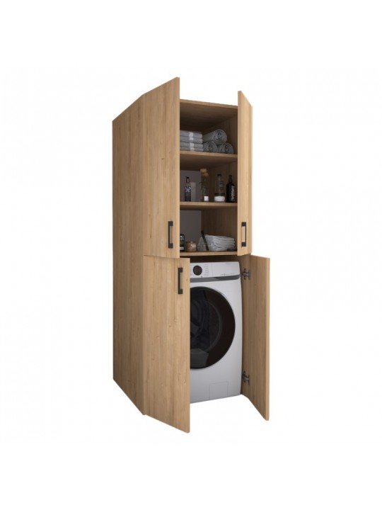 Ντουλάπα μπάνιου - Έπιπλο πλυντηρίου Millay Megapap χρώμα sapphire oak 70x70x180εκ.