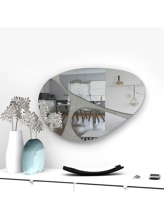 Καθρέφτης τοίχου Leon Megapap χρώμα γκρι 73x49x2,2εκ.