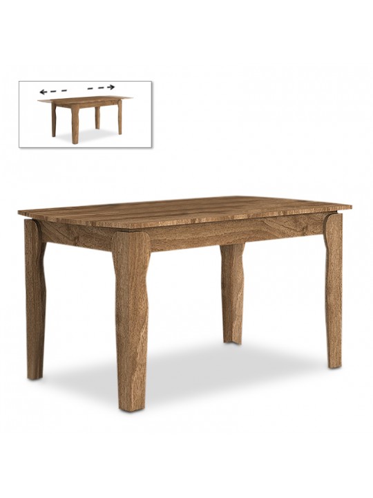 Τραπέζι Marlon Megapap επεκτεινόμενο μελαμίνης χρώμα καρυδί 140+40x80x76εκ.