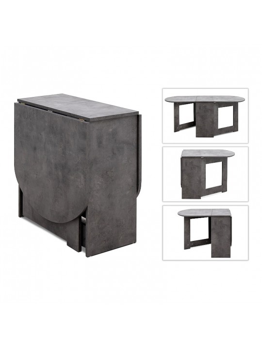 Τραπέζι μελαμίνης Winslet Megapap επεκτεινόμενο χρώμα γκρι σκυροδέματος 34(63+63)x80x76εκ.