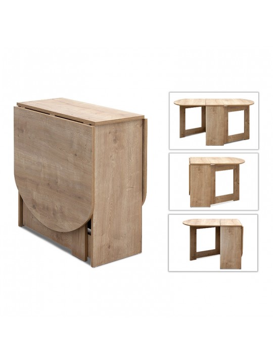 Τραπέζι μελαμίνης Winslet Megapap επεκτεινόμενο χρώμα sonoma 34(63+63)x80x76εκ.