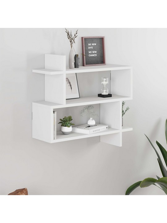 Ραφιέρα τοίχου Paralel Megapap μελαμίνης χρώμα λευκό 70x22x65εκ.