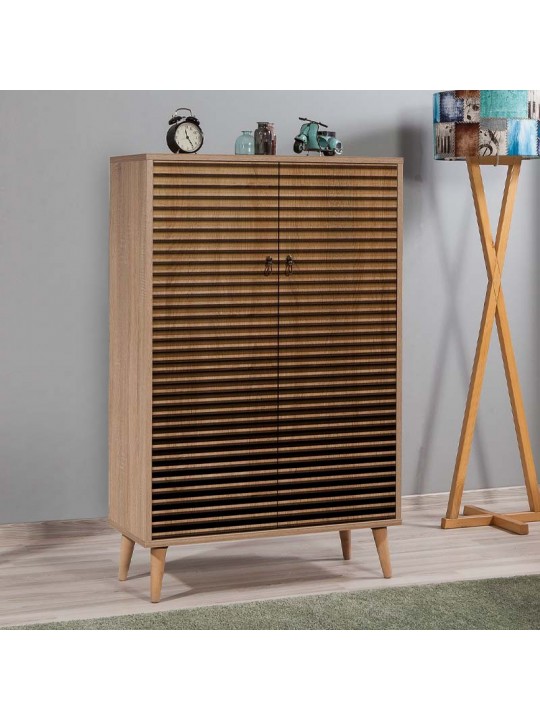 Παπουτσοθήκη - ντουλάπι Soho Megapap από μελαμίνη χρώμα sonoma 80x36x127εκ.