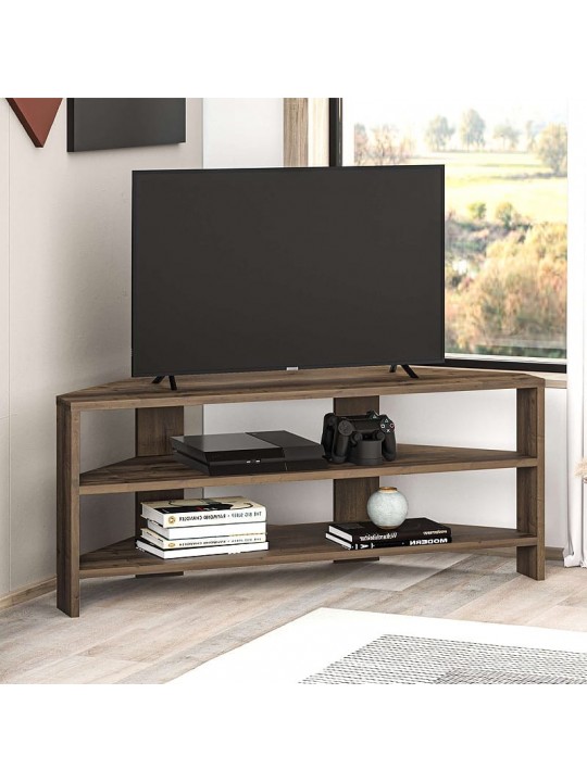 Έπιπλο τηλεόρασης γωνιακό Thales Megapap χρώμα ανοιχτό καρυδί 110x36x45εκ.