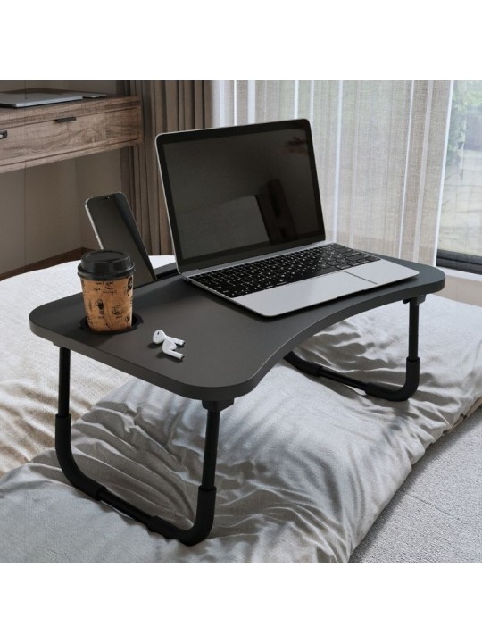 Τραπεζάκι laptop Sedon Megapap χρώμα ανθρακί 59,2x39,2x26,2εκ.