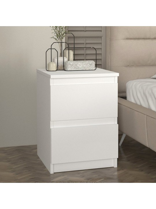 Κομοδίνο Breve Megapap χρώμα λευκό 39,8x41,8x55εκ.