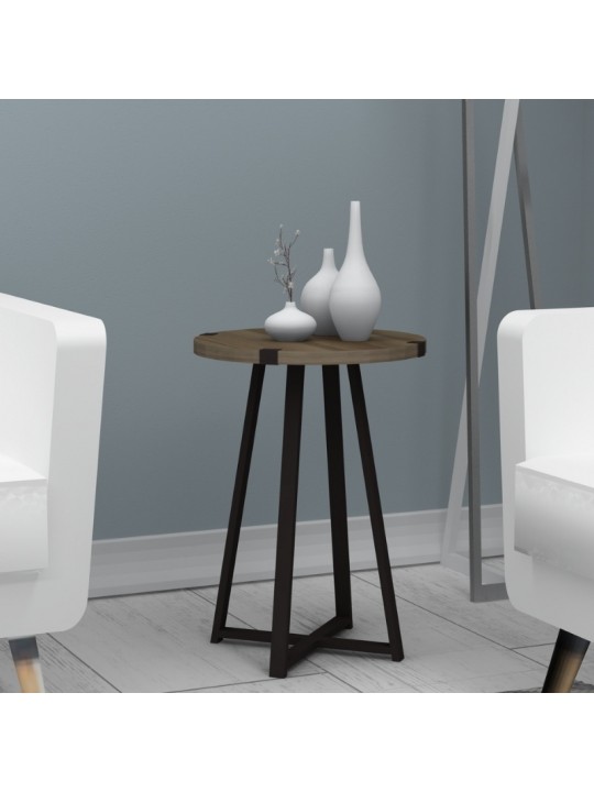 Βοηθητικό τραπεζάκι Pedro Megapap χρώμα καρυδί - ανθρακί 44x44x58εκ.