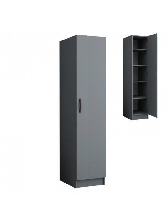 Ντουλάπα ρούχων Ricardo Megapap μονόφυλλη χρώμα ανθρακί 40x51,8x181εκ.