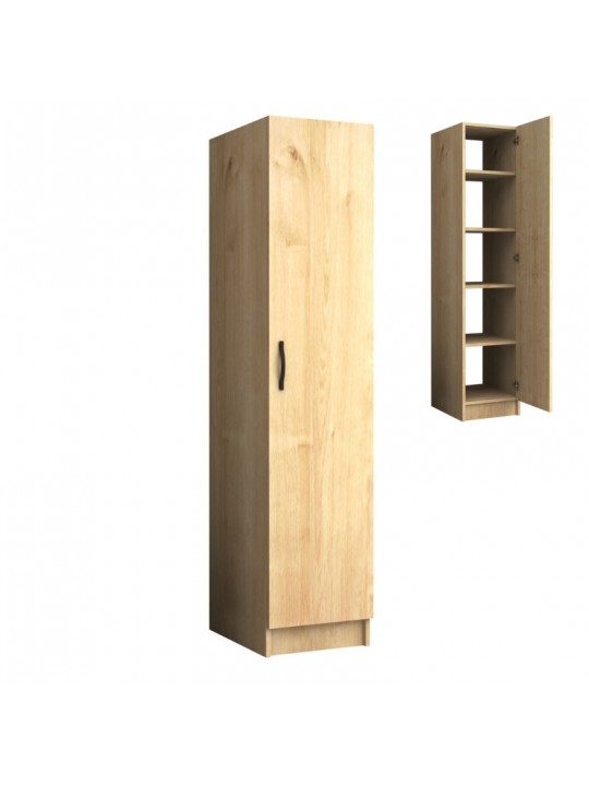 Ντουλάπα ρούχων Ricardo Megapap μονόφυλλη χρώμα φυσικό οξιάς 40x51,8x181εκ.