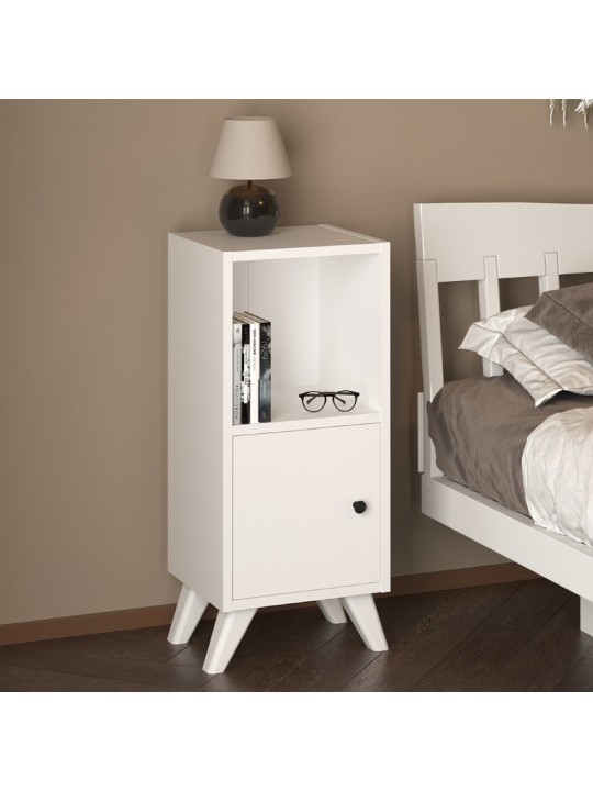 Κομοδίνο Vira Megapap χρώμα λευκό 34x30x78εκ.