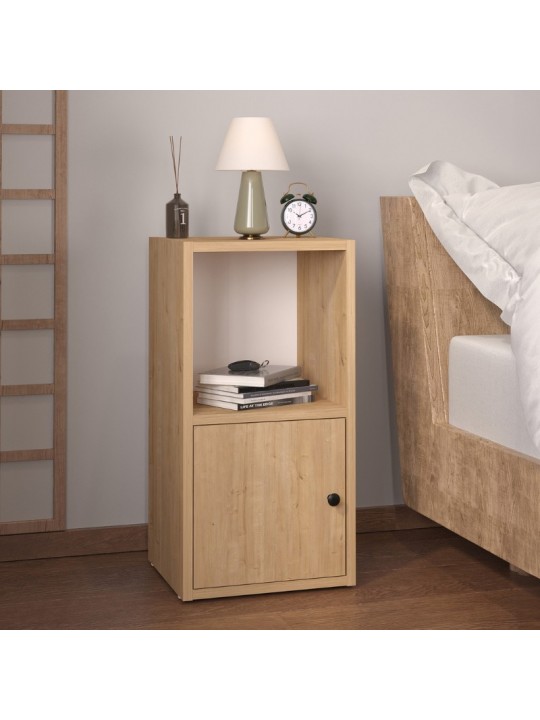 Κομοδίνο Vito Megapap χρώμα sapphire oak 34x30x66,4εκ.