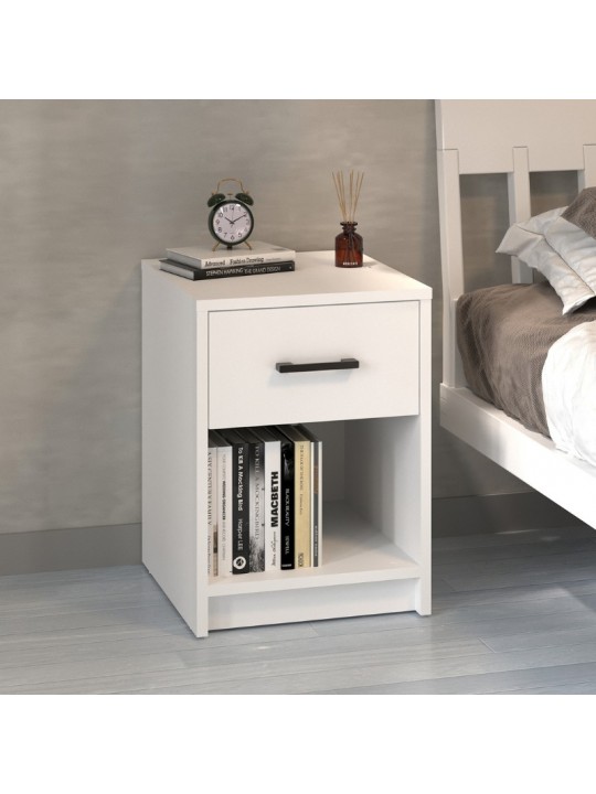 Κομοδίνο Scoty Megapap χρώμα λευκό 40,2x35,3x55εκ.