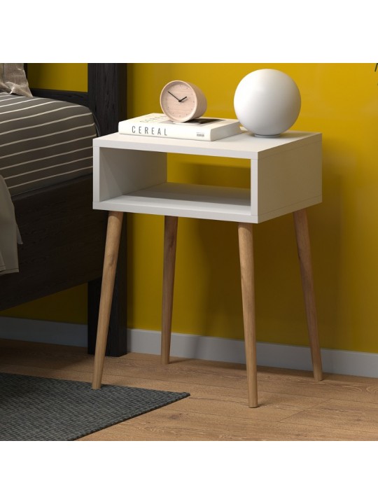 Κομοδίνο Fiona Megapap χρώμα λευκό 45x30x58εκ.