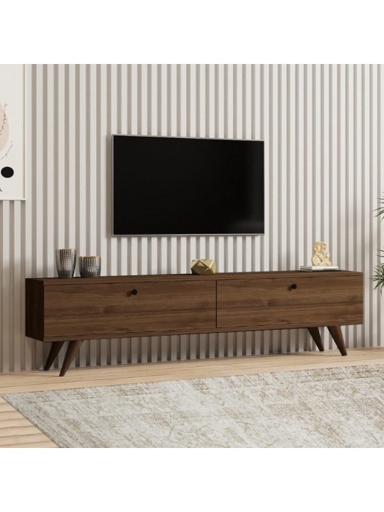 Έπιπλο τηλεόρασης Paris Megapap χρώμα καρυδί 160x25x35εκ.