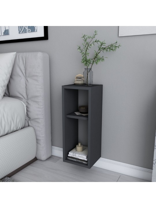 Κομοδίνο επιτοίχιο Sault Megapap χρώμα ανθρακί 23,2x22x59,6εκ.